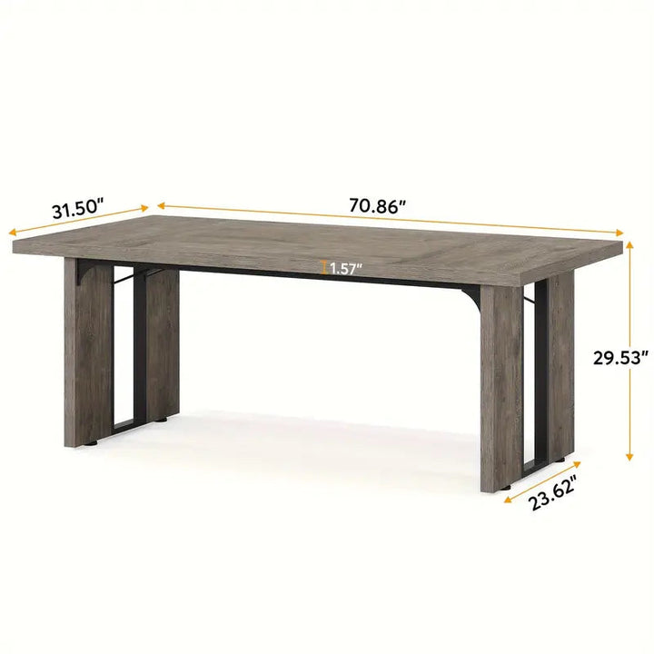 Homestead Grey 180cm Rustic Farmhouse Dining Table – Vintage Grey Wood Finish | Seats 6–8 | Multi-Use - Greenora Living