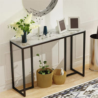 Aurelia White Sintered Stone Console Table 100cm