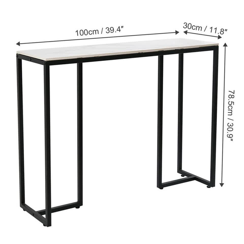 Aurelia White Sintered Stone Console Table 100cm – product view 4