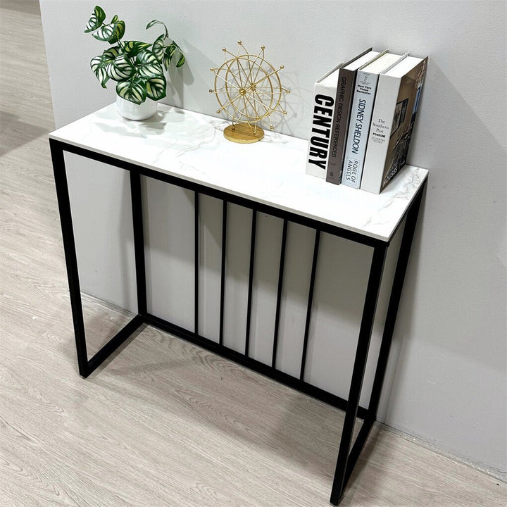 Siena White &amp; Black Sintered Stone Console Table 80cm – product view 4