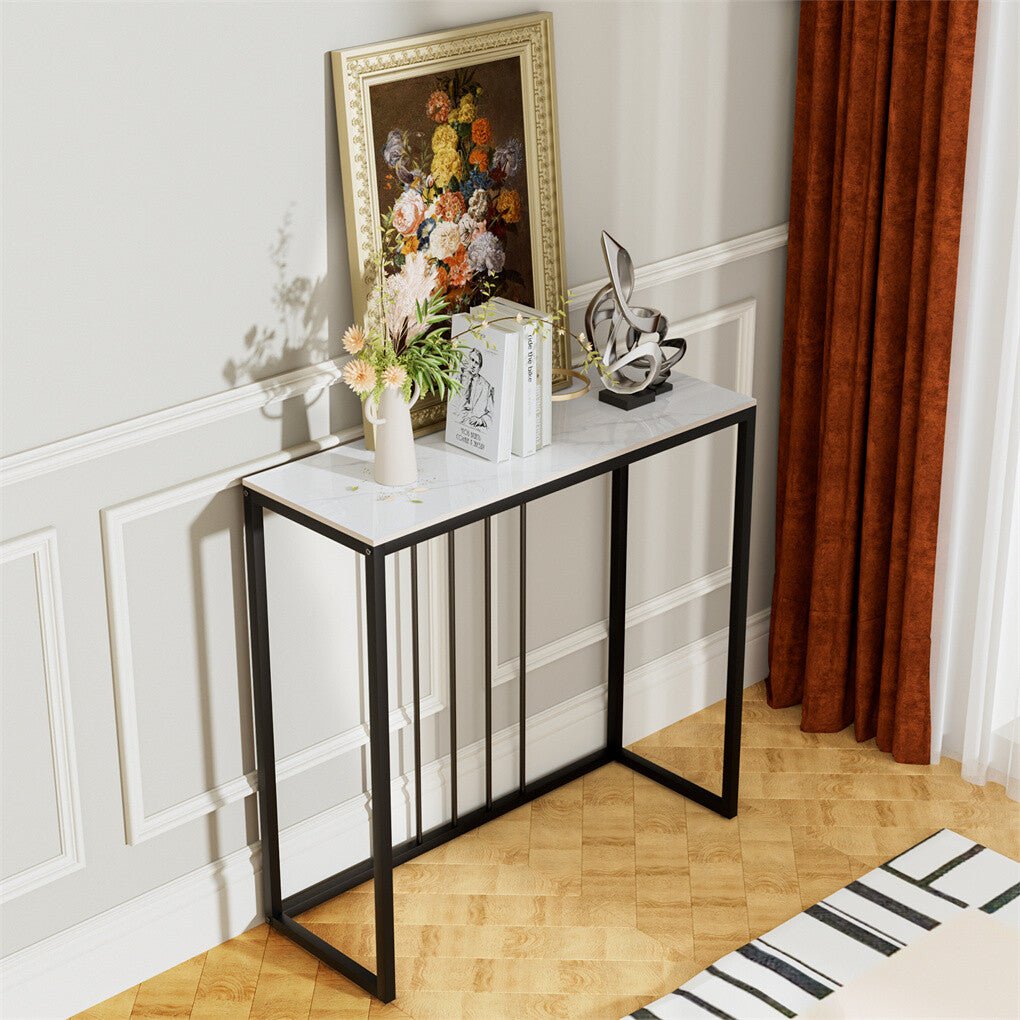 Siena White &amp; Black Sintered Stone Console Table 80cm – product view 5