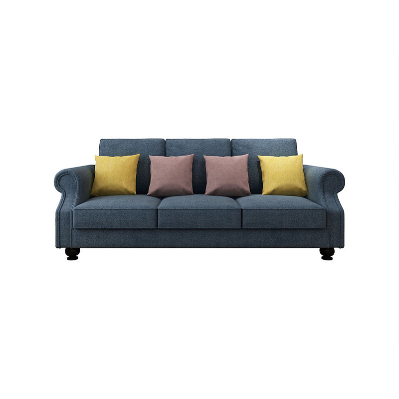 Cozy Cloud 3-Seater Sofa with Solid Wood Frame and 4 Throw Pillows - Greenora Living