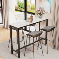 Marble-Effect Sintered Stone Bar Table | Metal Frame & Bar Height | Greenora Living Australia