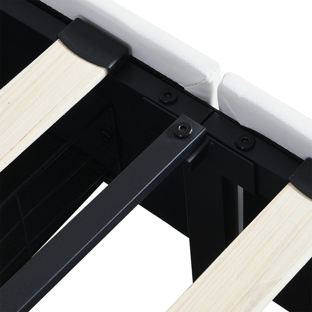 Aurora Queen Bed Frame | PU Leather, RGB LED, 2 Storage Drawers &amp; USB Charging | Greenora Living Australia