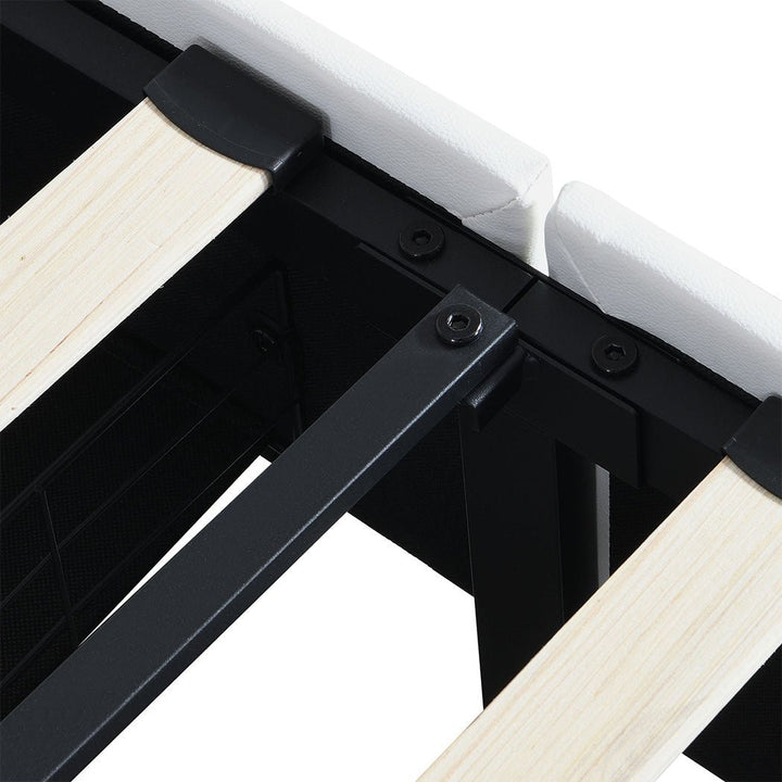 Aurora Queen Bed Frame | PU Leather, RGB LED, 2 Storage Drawers &amp; USB Charging | Greenora Living Australia