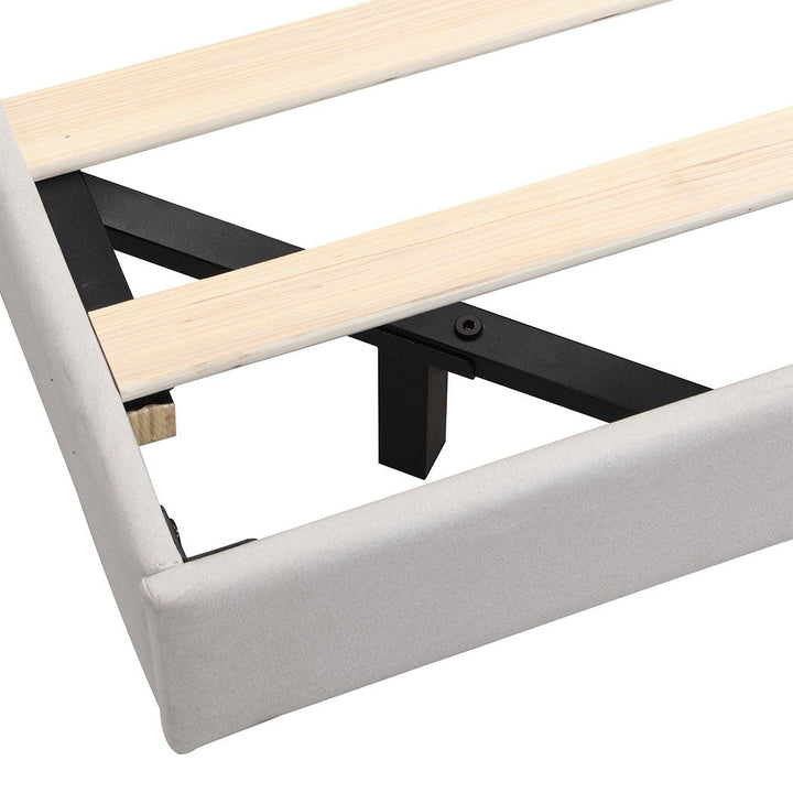 Luna Queen Floating Bed Frame | RGB LED, Tech Fabric, Adjustable Headboard &amp; 300kg Capacity | Greenora Living Australia