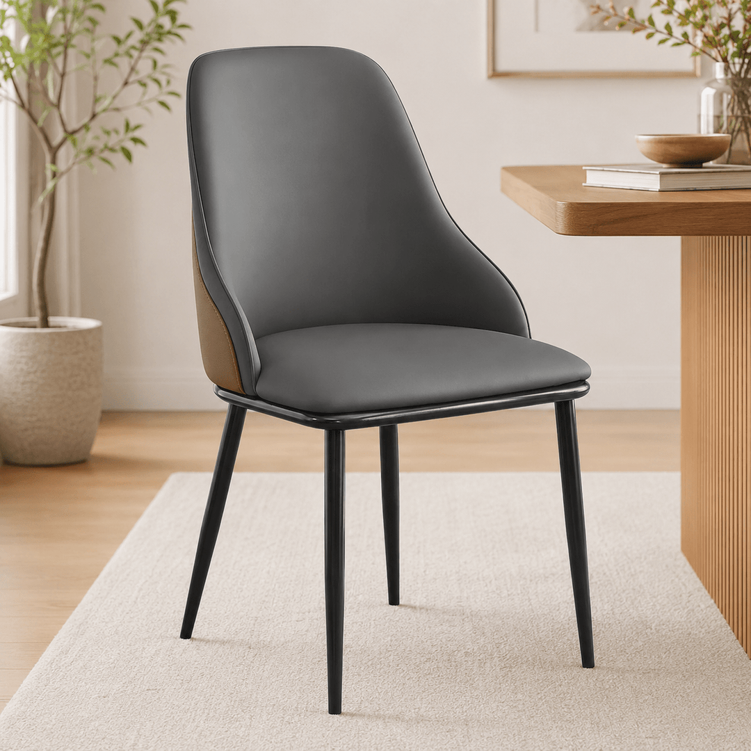 Siena Upholstered Armchair Set of 2 – Dark Grey